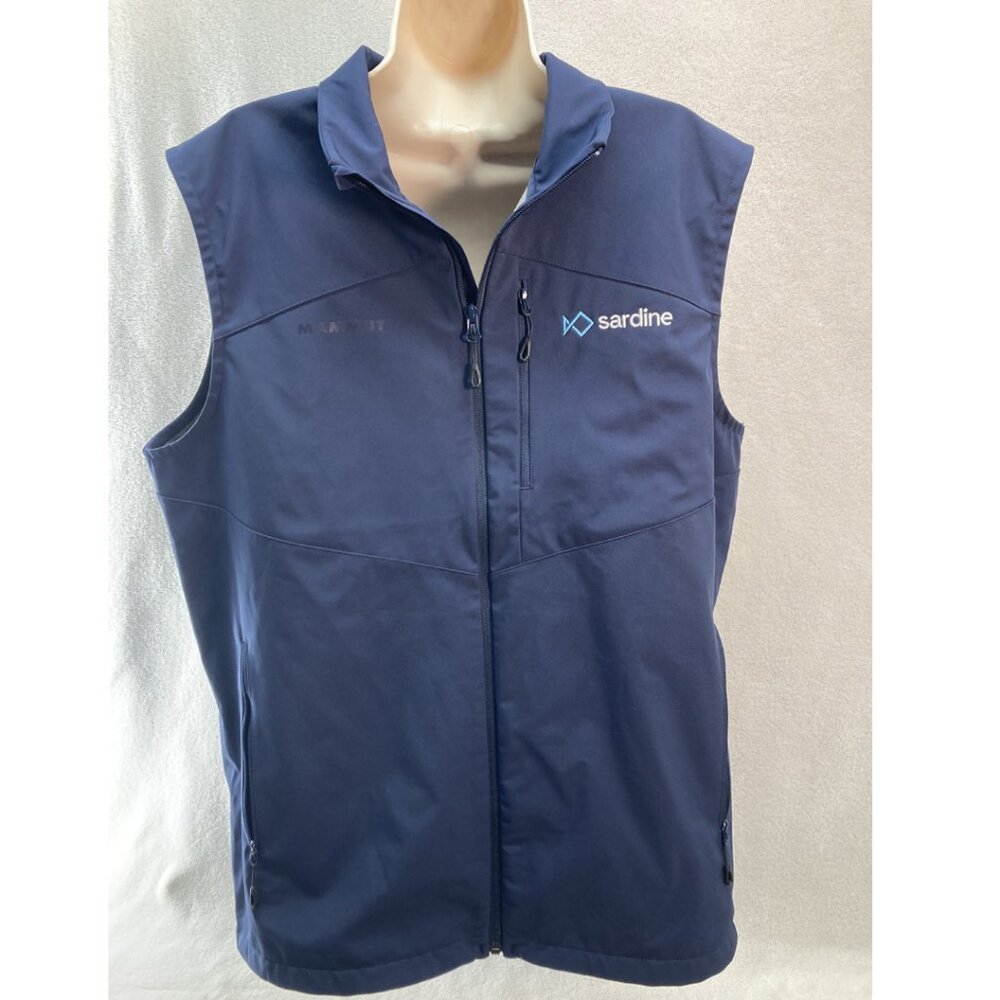 Mammut Vest XL Softshell Navy Blue Full Zip Performance DWR Active Outdoor